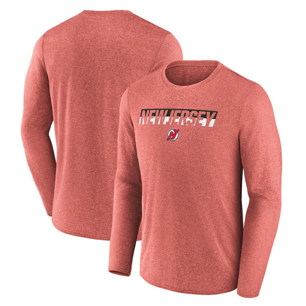New Jersey Devils - Fanatics Transition Long Sleeve T-Shirt Heather Red