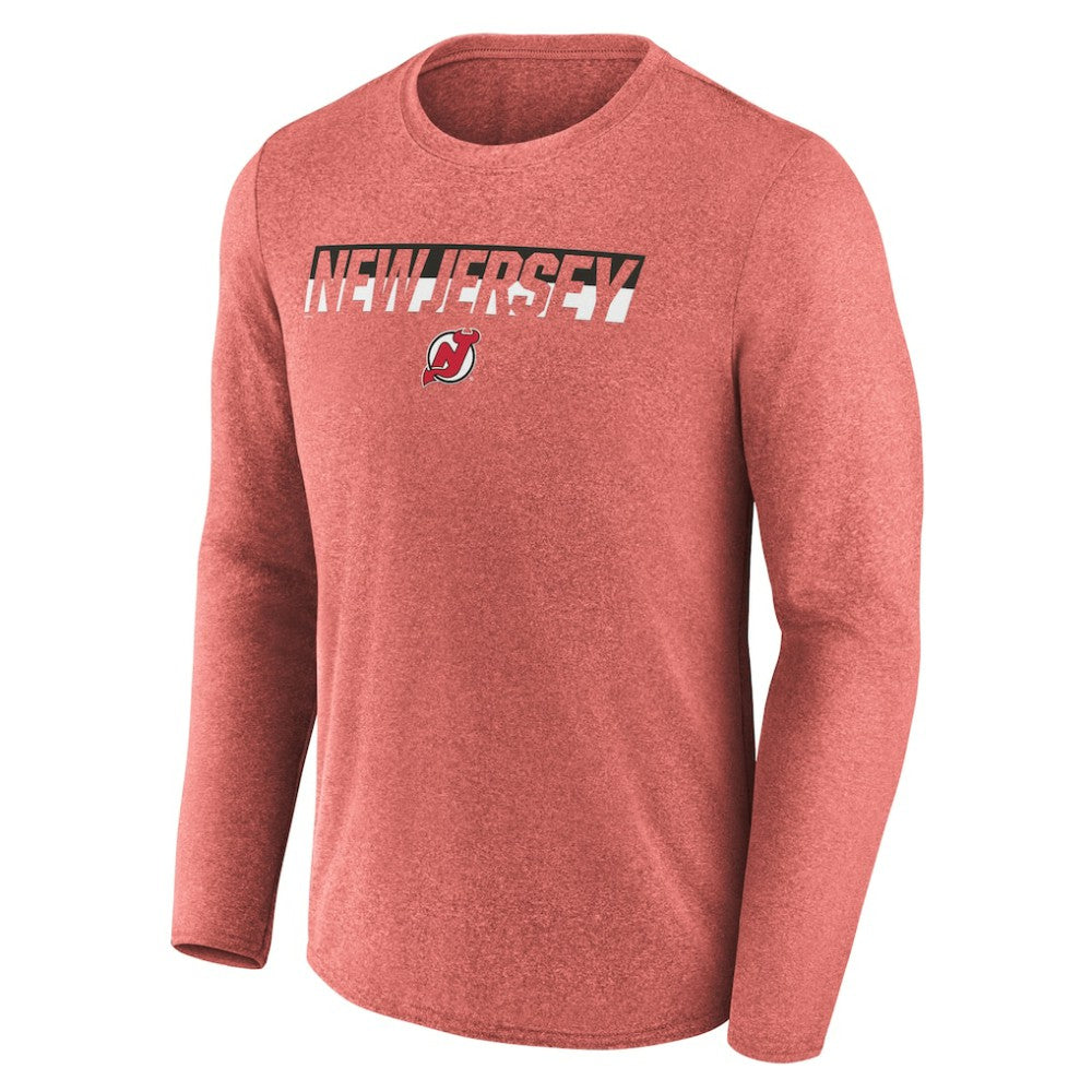 New Jersey Devils - Fanatics Transition Long Sleeve T-Shirt Heather Red