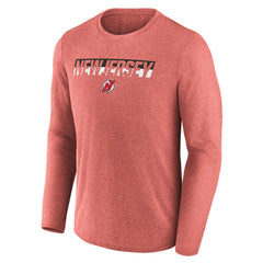 New Jersey Devils - Fanatics Transition Long Sleeve T-Shirt Heather Red
