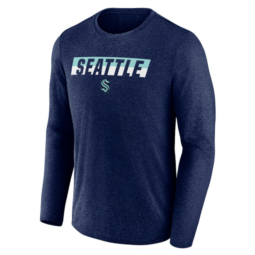 Seattle Kraken Fanatics Transition Long Sleeve T-Shirt Heather Navy
