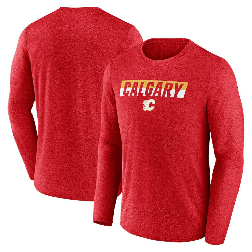 Calgary Flames - Fanatics Transition Long Sleeve T-Shirt Heather Red