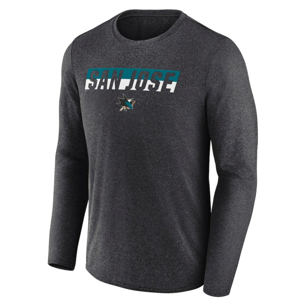 San Jose Sharks - Fanatics Transition Long Sleeve T-Shirt Heather Charcoal