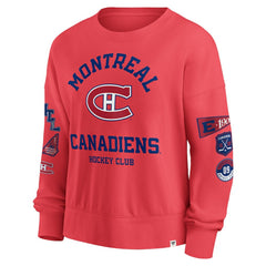 Montreal Canadiens - Fanatics Women's Oversized Vintage Go Team Pullover Sweatshirt Red
