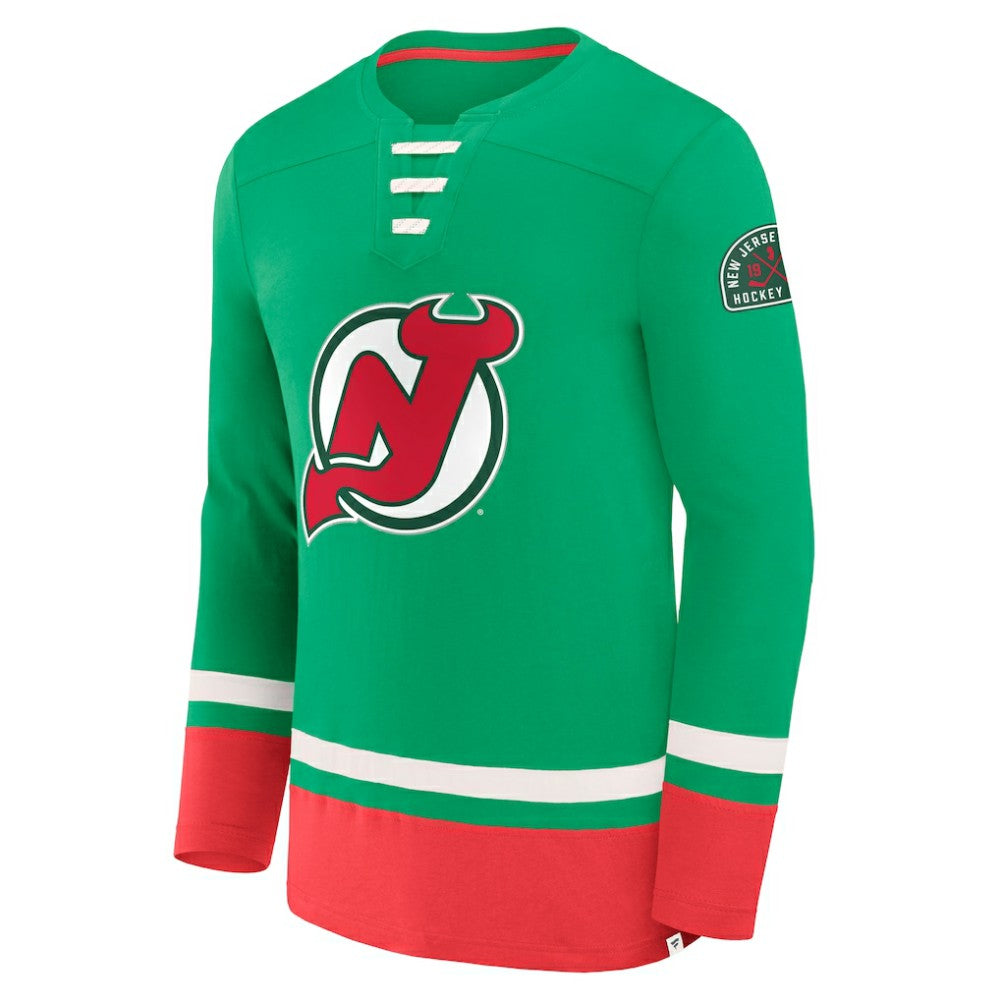 New Jersey Devils - Fanatics Vintage High Point Long Sleeve T-Shirt Green