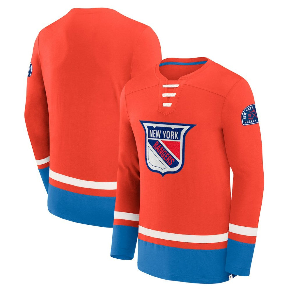 New York Rangers Fanatics Vintage High Point Long Sleeve T-Shirt Blue