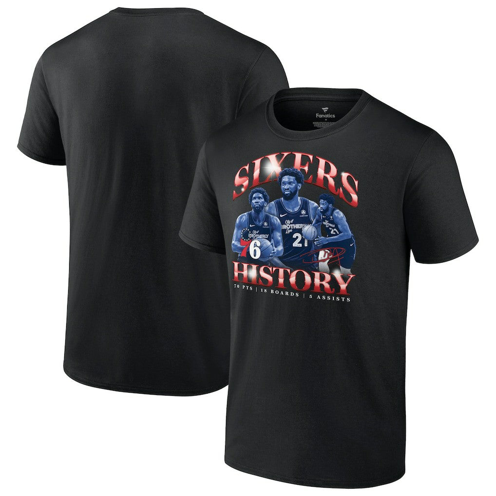 NBA - Joel Embiid Philadelphia 76ers History T-Shirt - Black