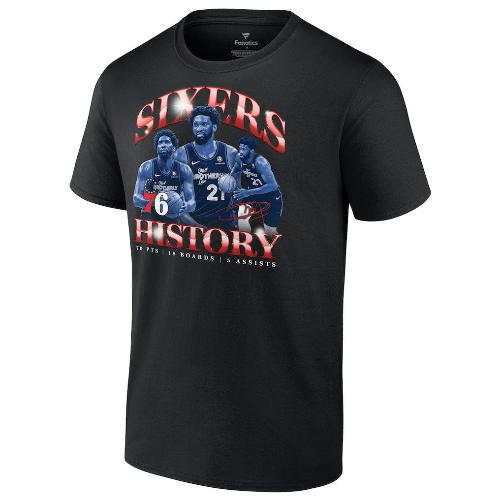 NBA - Joel Embiid Philadelphia 76ers History T-Shirt - Black