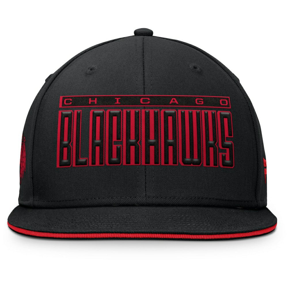 Chicago Blackhawks Fanatics Fundamental Gino Stack Snapback Hat Black