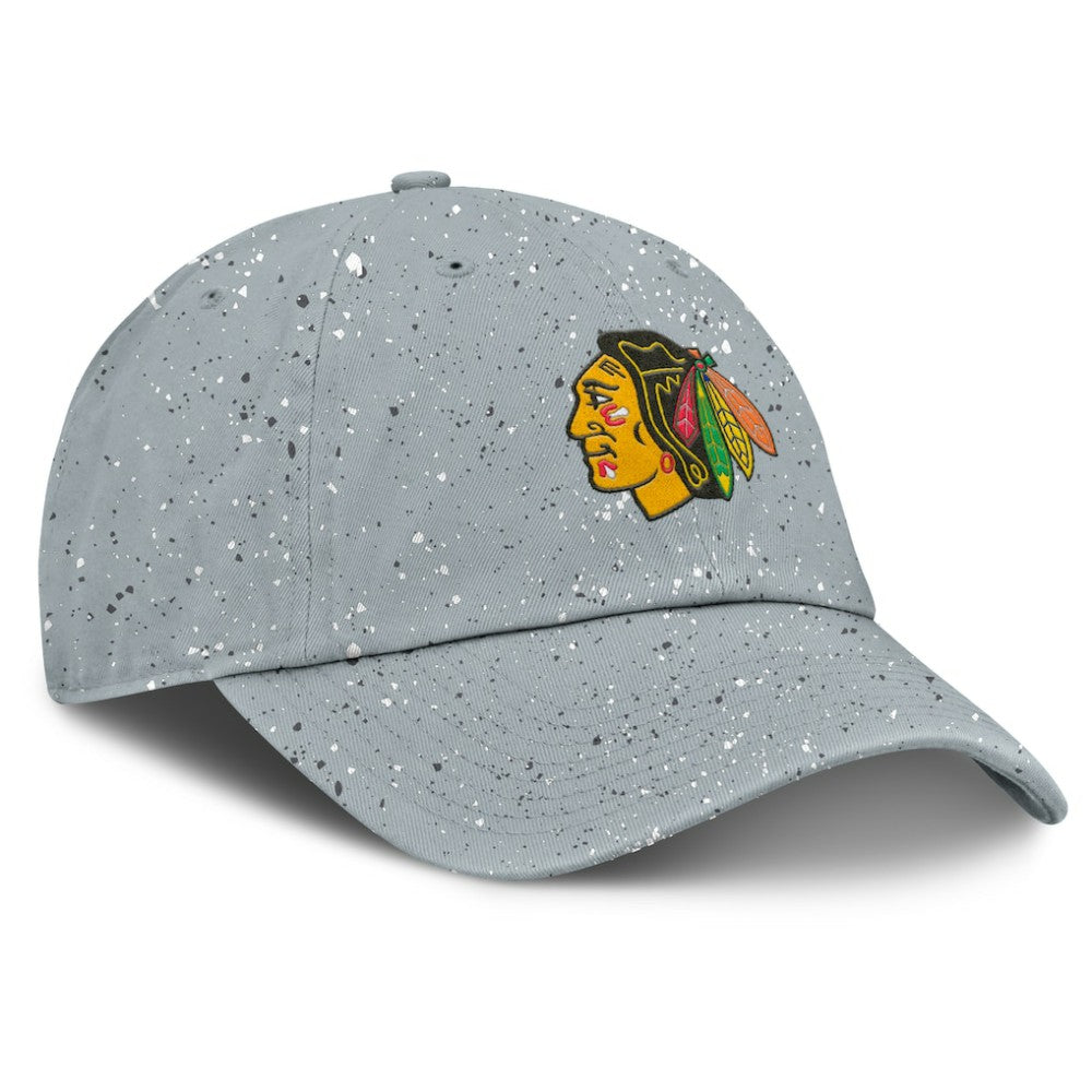 Chicago Blackhawks Fanatics Women's Heritage Snow Day Speckle Adjustable Hat Gray