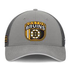 Boston Bruins Fanatics Authentic Pro Home Ice Trucker Adjustable Hat Gray