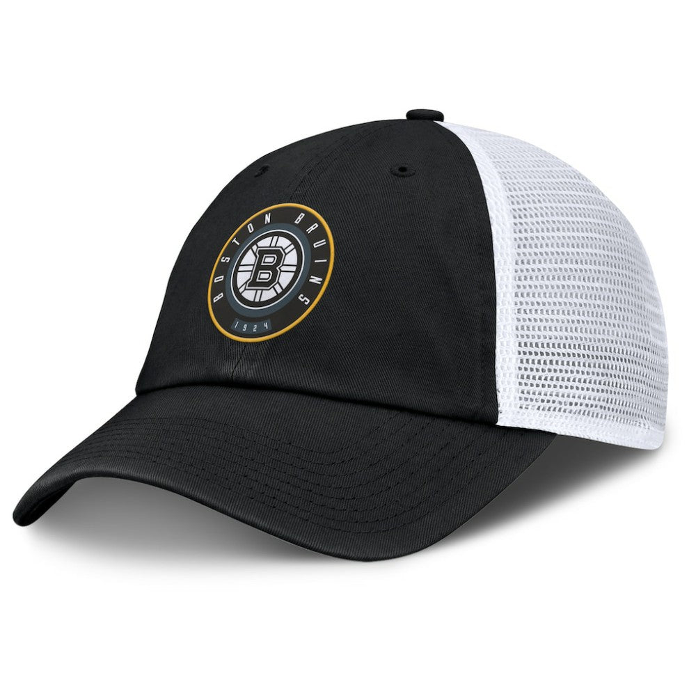 Boston Bruins Fanatics Averie Trucker Adjustable Hat Black/White