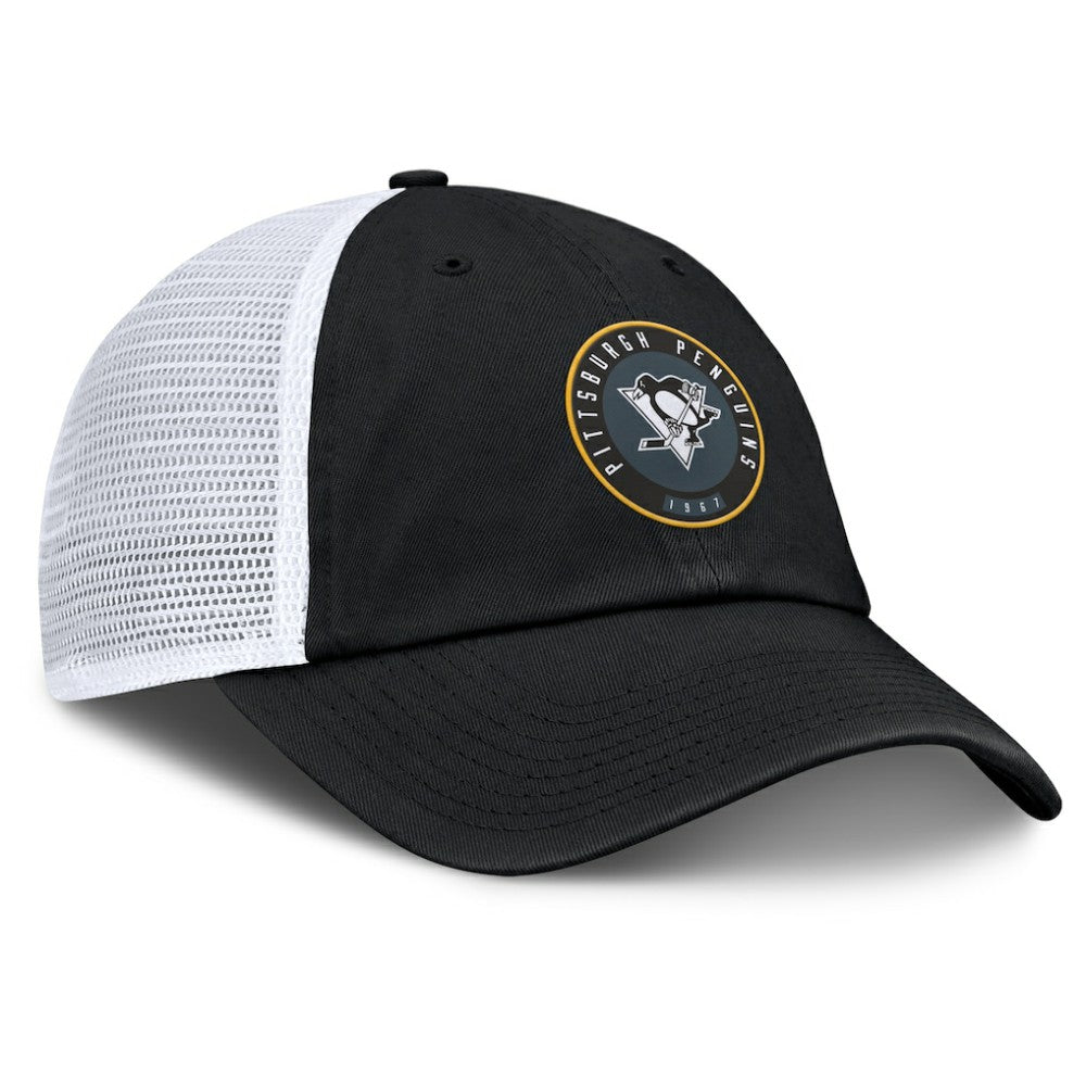 Pittsburgh Penguins Fanatics Averie Trucker Adjustable Hat Black/White