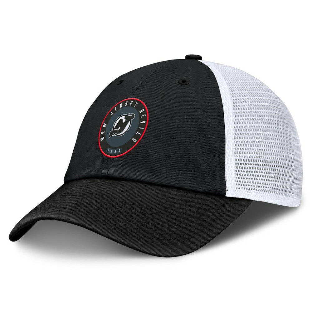 New Jersey Devils - Fanatics Averie Trucker Adjustable Hat Black/White