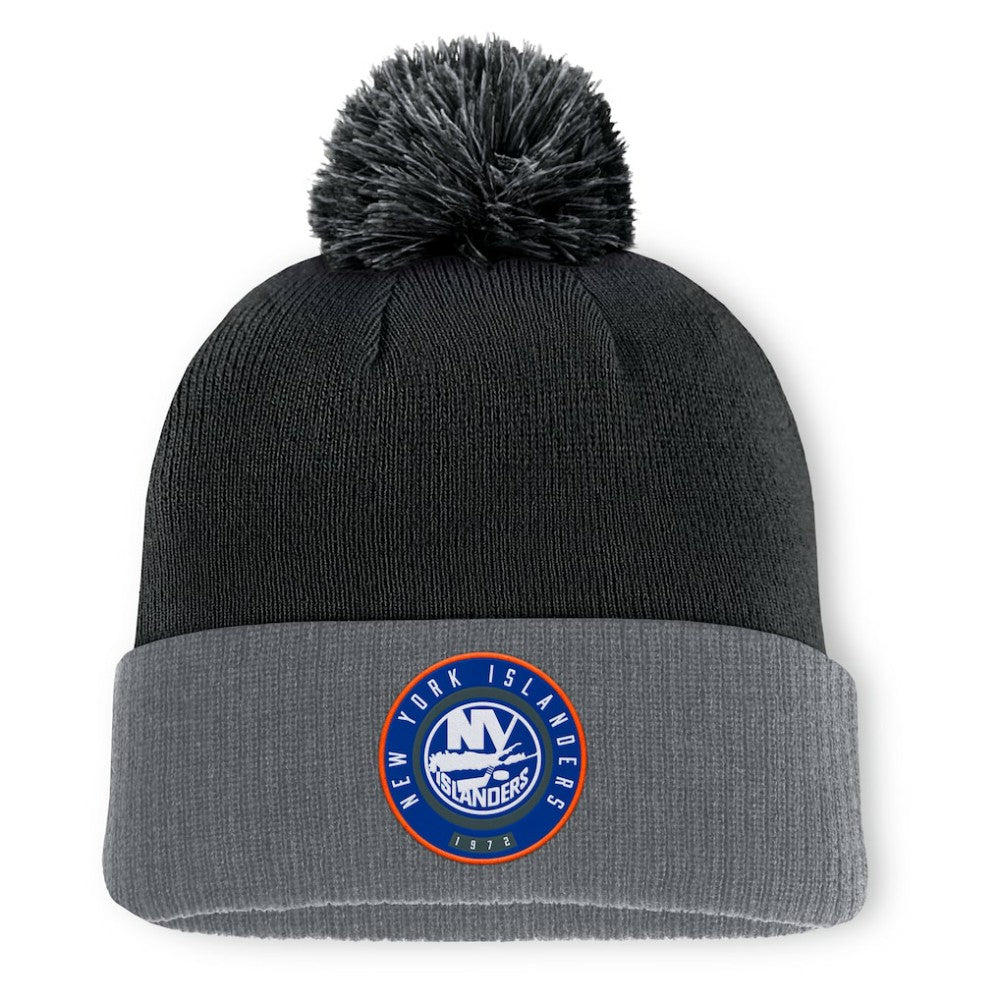 New York Islanders - Fanatics Aspyn Cuffed Knit Hat with Pom Black