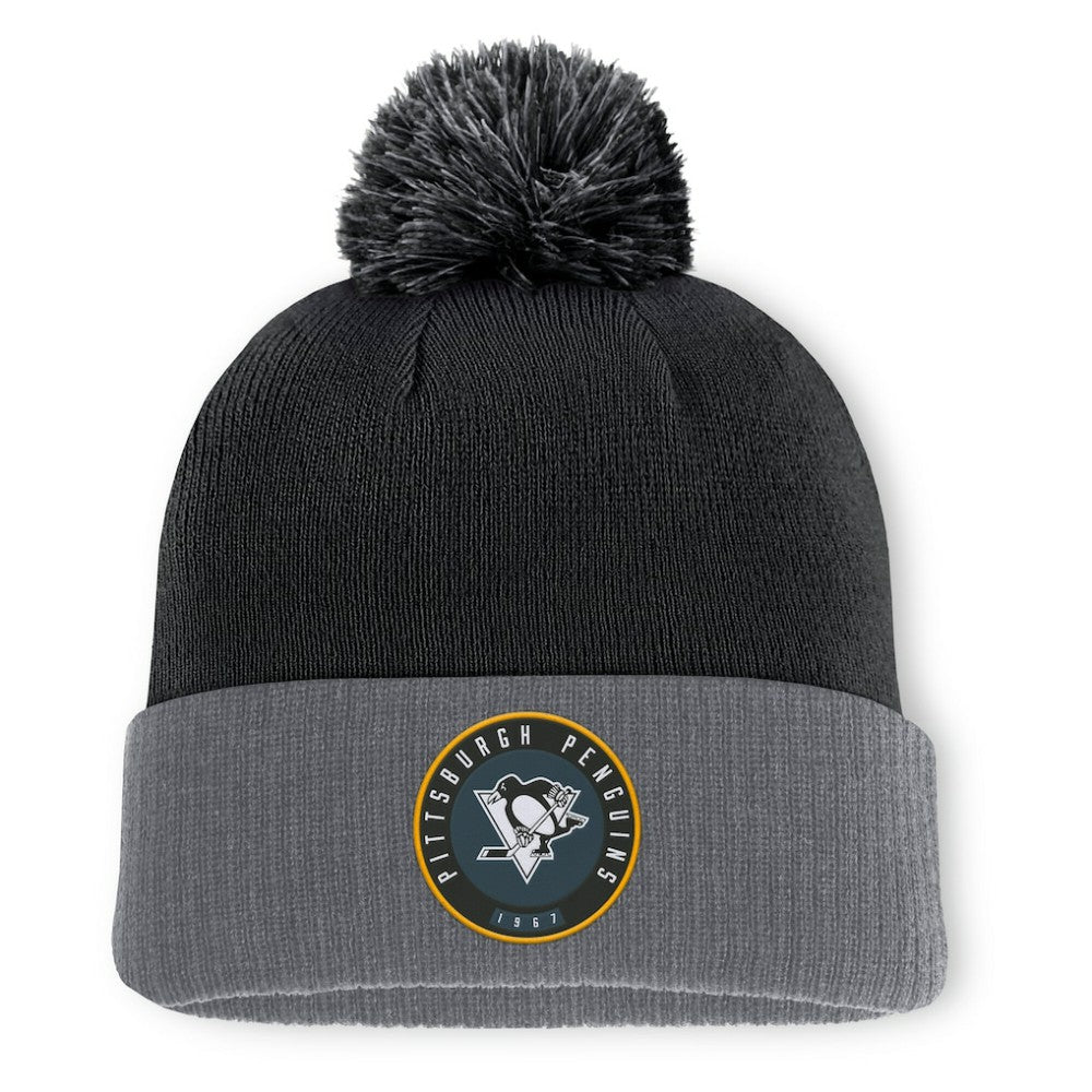 Pittsburgh Penguins Fanatics Aspyn Cuffed Knit Hat with Pom Black