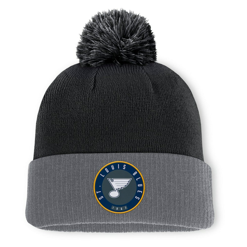 St. Louis Blues - Fanatics Aspyn Cuffed Knit Hat with Pom Black