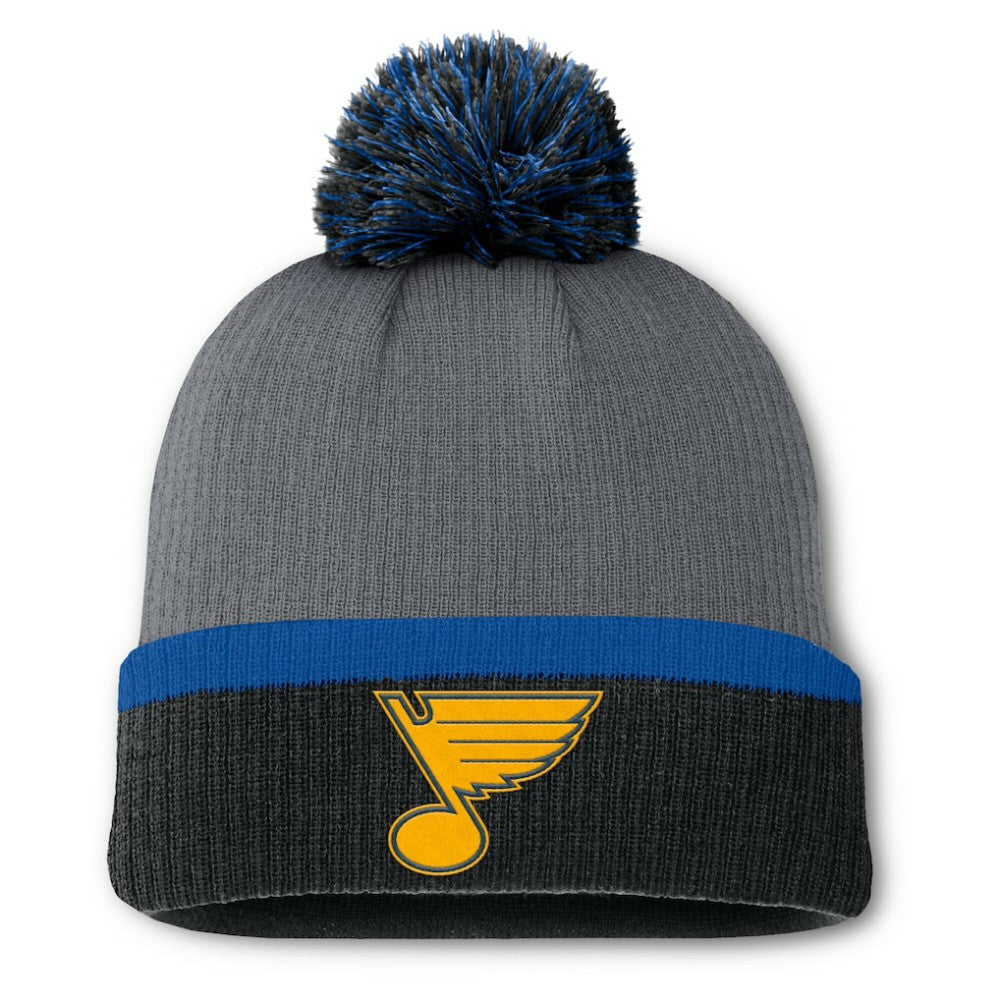 St. Louis Blues - Fanatics Women's Cuffed Knit Hat with Pom Charcoal