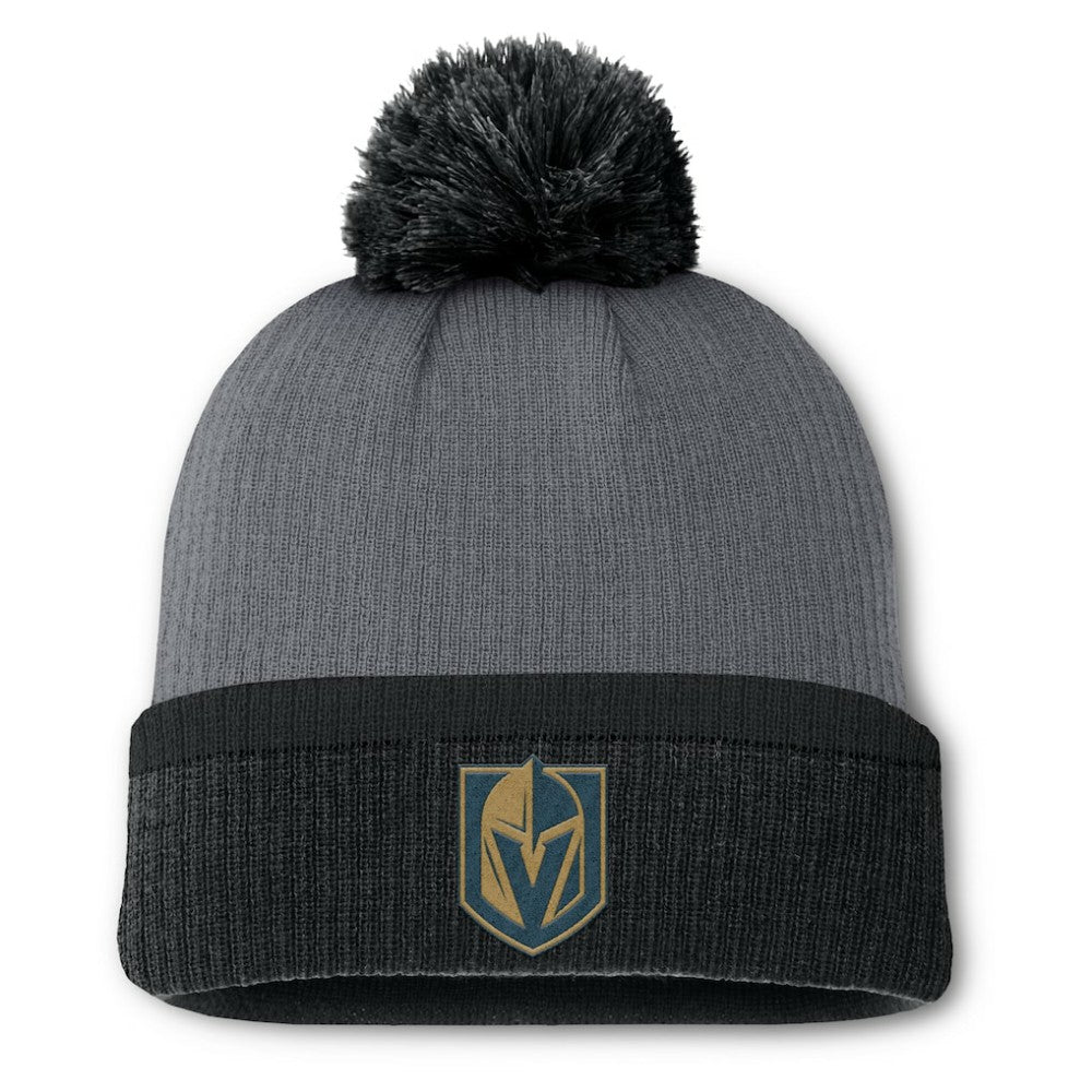 Vegas Golden Knights Fanatics Women's Cuffed Knit Hat with Pom Charcoal