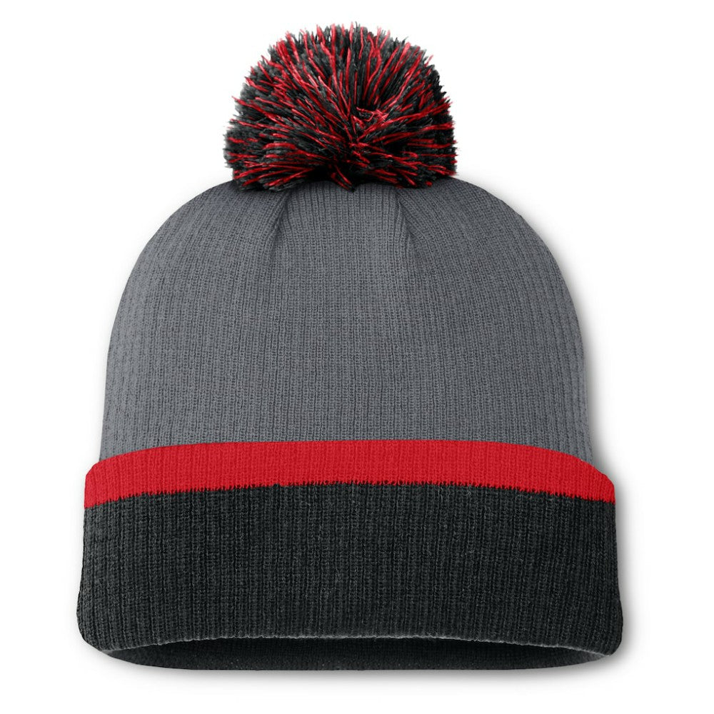 Chicago Blackhawks Fanatics Women's Cuffed Knit Hat with Pom Charcoal