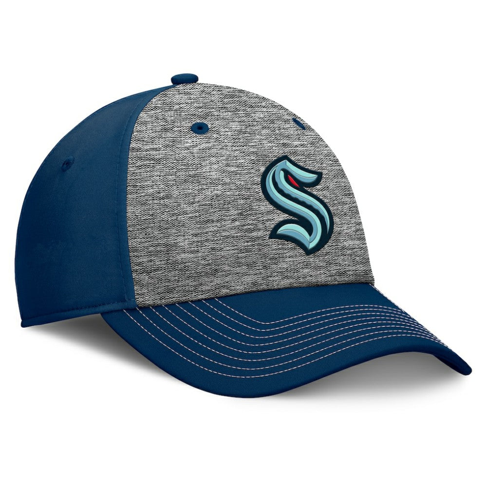 Seattle Kraken Fanatics Fundamental Top Shelf 2-Tone Flex Hat Gray/Navy