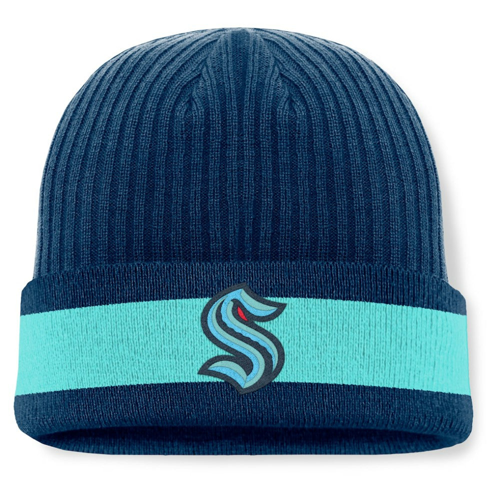 Seattle Kraken Fanatics Blueliner Cuffed Knit Hat Deep Sea Blue
