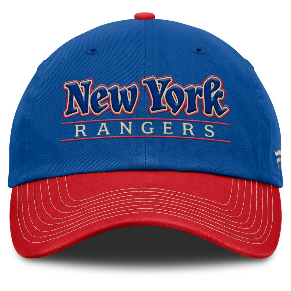 New York Rangers Fanatics Heritage Home Ice Two-Tone Adjustable Hat Blue/Red