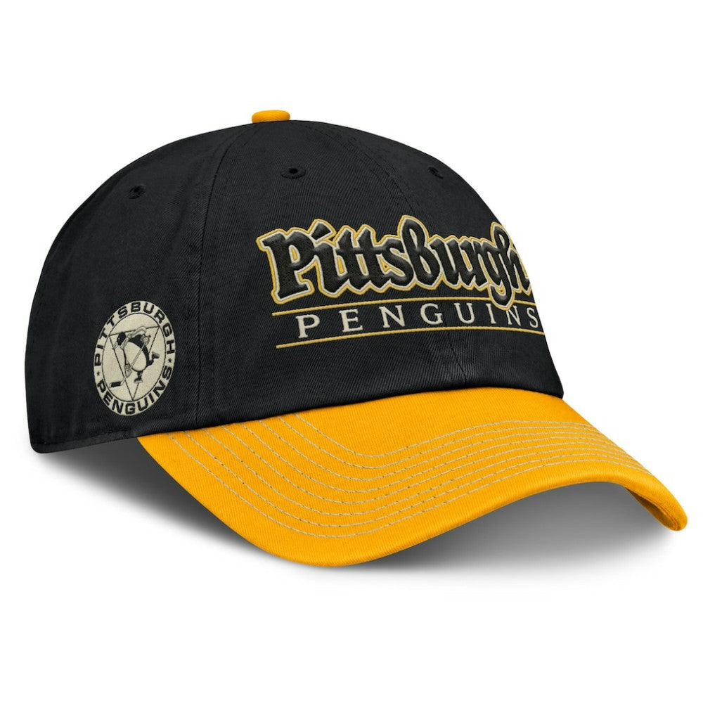 Pittsburgh Penguins Fanatics Heritage Home Ice Two-Tone Adjustable Hat Black/Gold