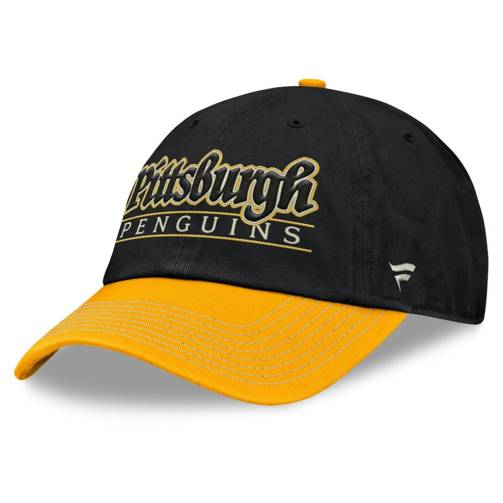 Pittsburgh Penguins Fanatics Heritage Home Ice Two-Tone Adjustable Hat Black/Gold