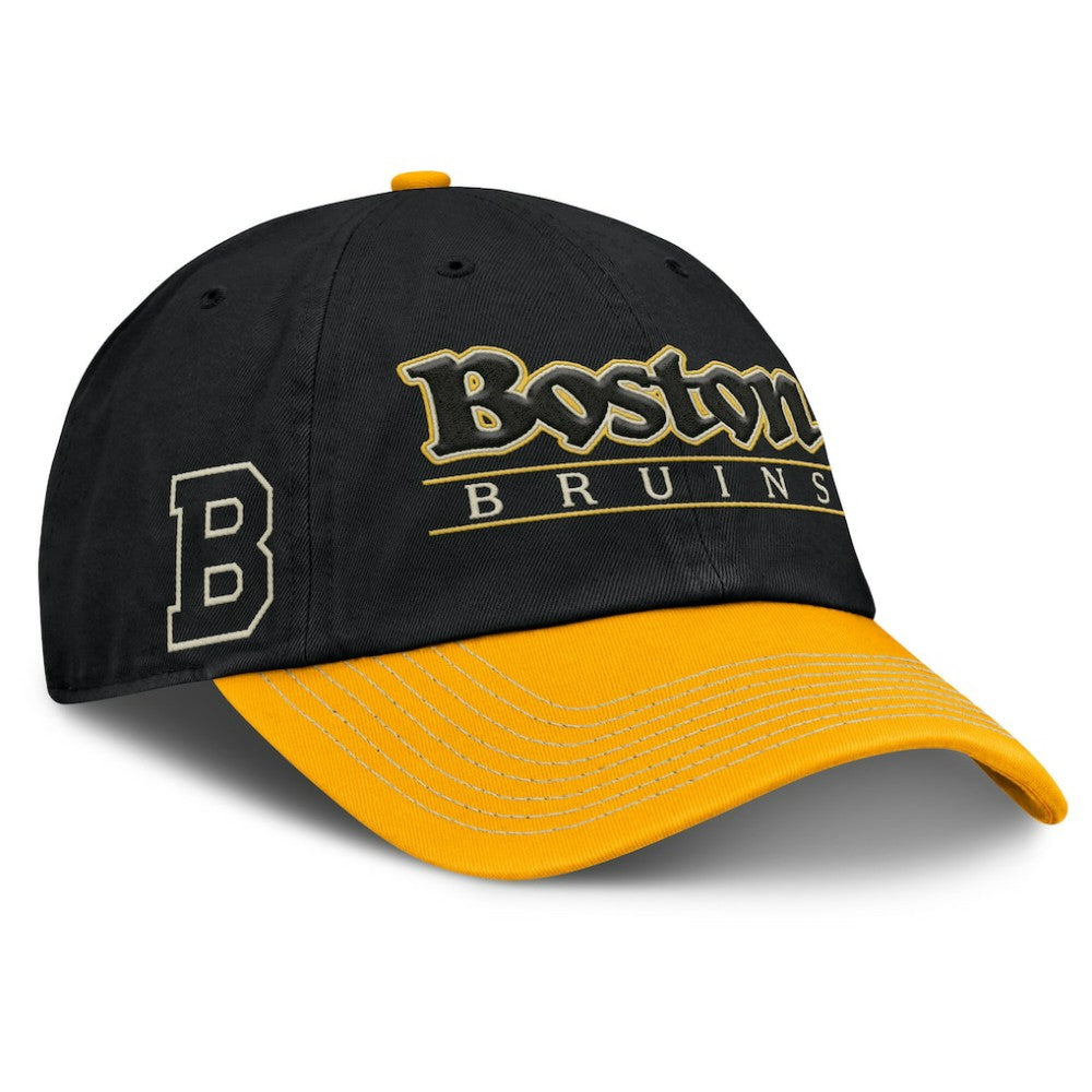 Boston Bruins Fanatics Heritage Home Ice Two-Tone Adjustable Hat Black/Gold
