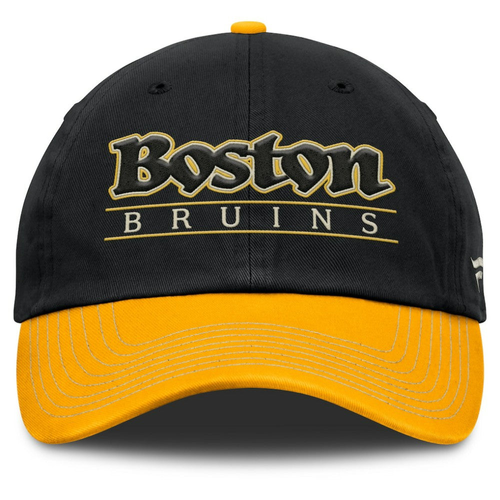 Boston Bruins Fanatics Heritage Home Ice Two-Tone Adjustable Hat Black/Gold