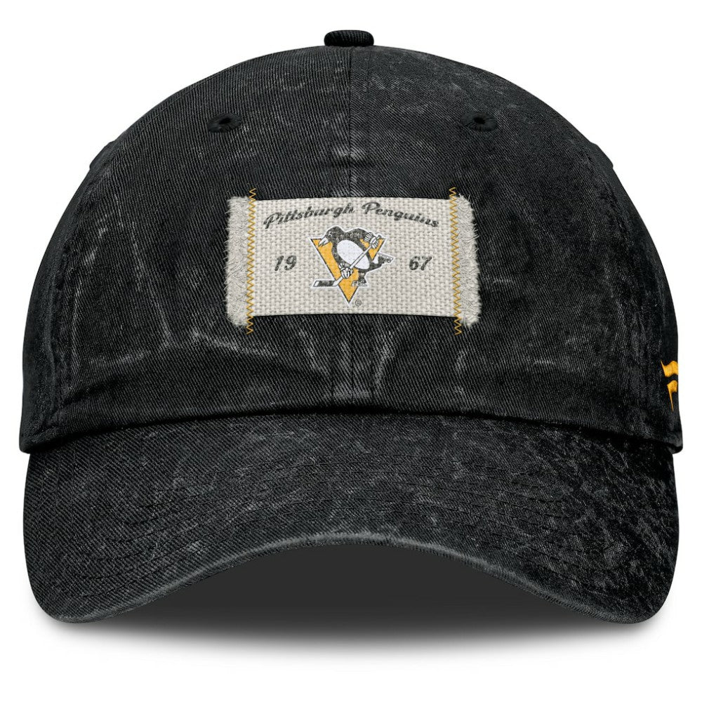 Pittsburgh Penguins Fanatics Women's Heritage Away Game Adjustable Hat Black