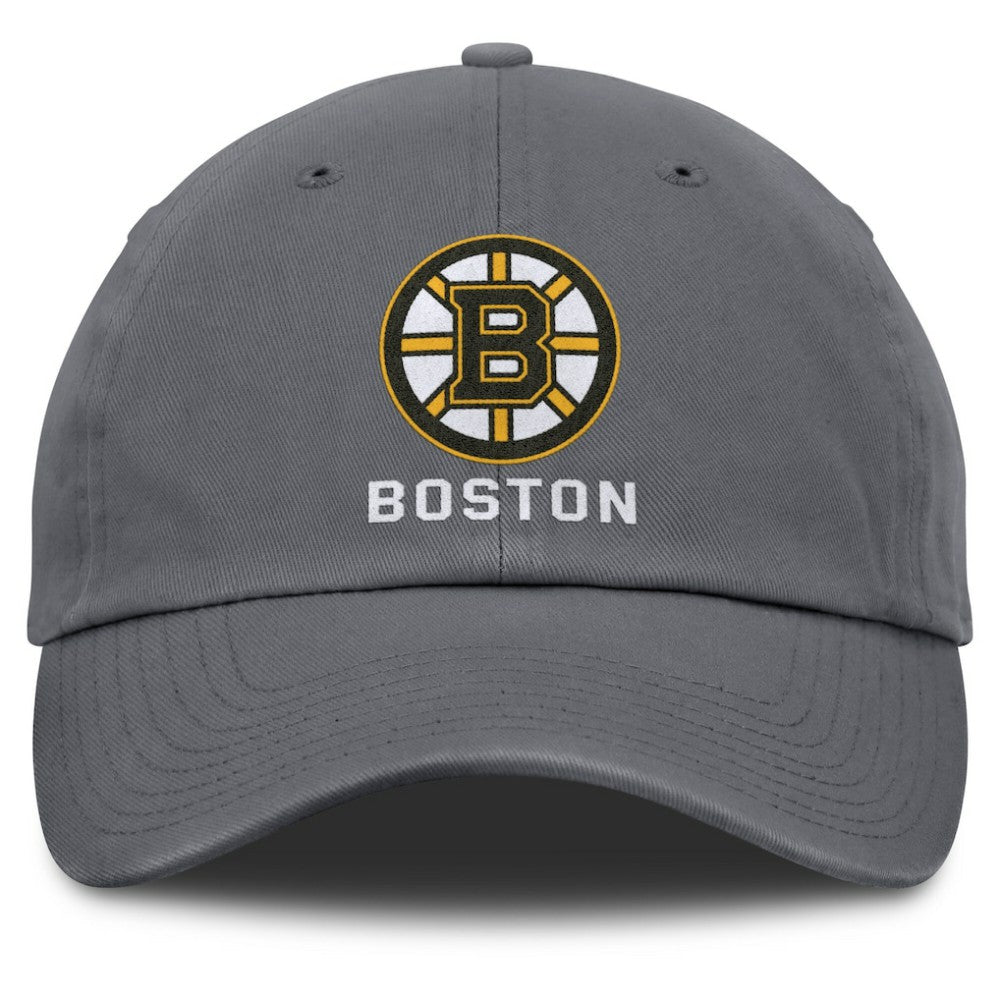 Boston Bruins Fanatics Washed Adjustable Hat Charcoal