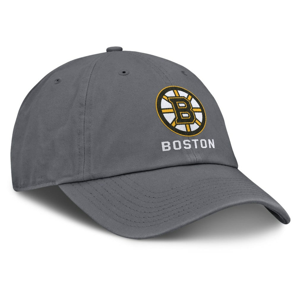 Boston Bruins Fanatics Washed Adjustable Hat Charcoal