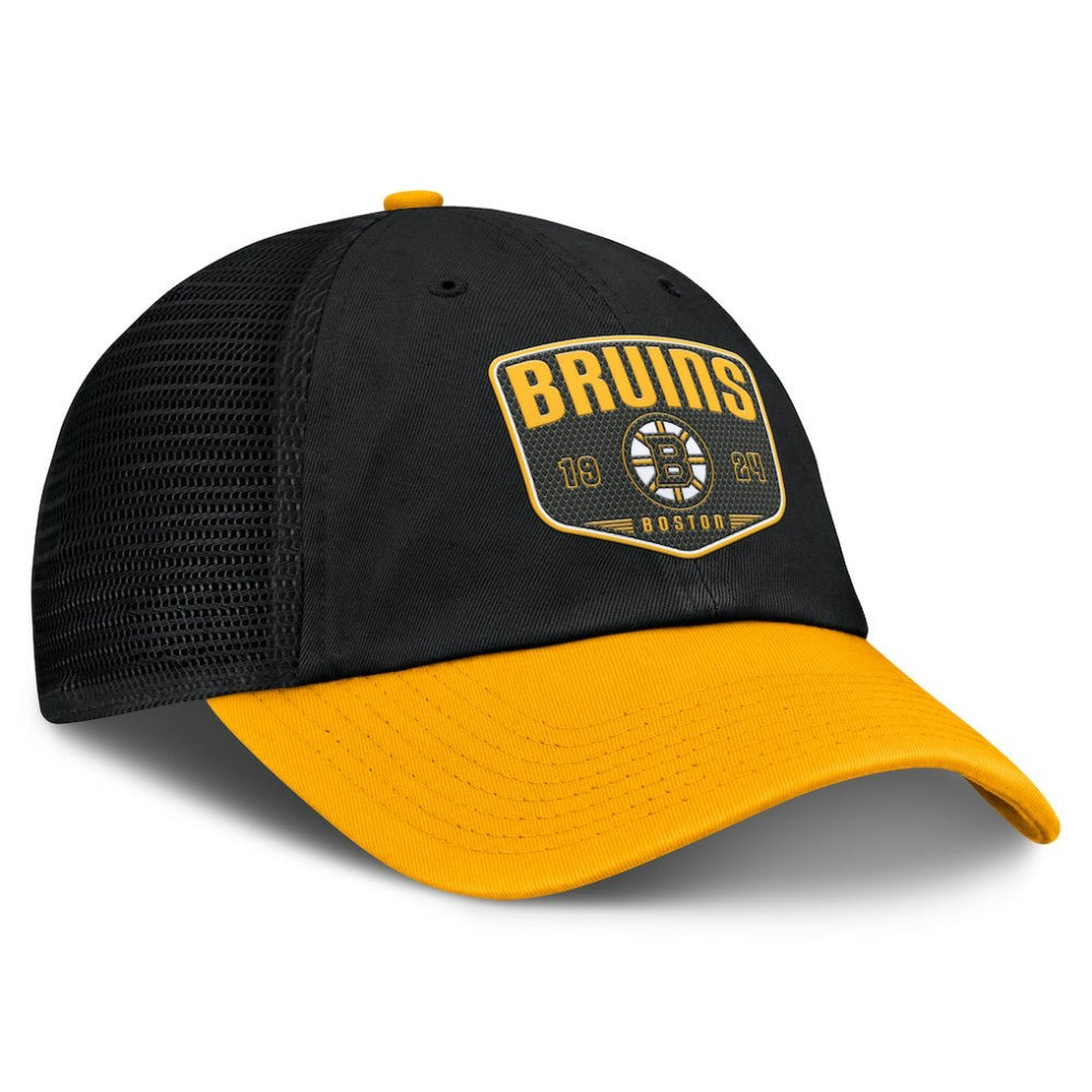 Boston Bruins Fanatics Fundamental One-Time Trucker Adjustable Hat Black