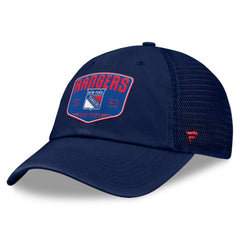 New York Rangers Fanatics Fundamental One-Time Trucker Adjustable Hat Blue