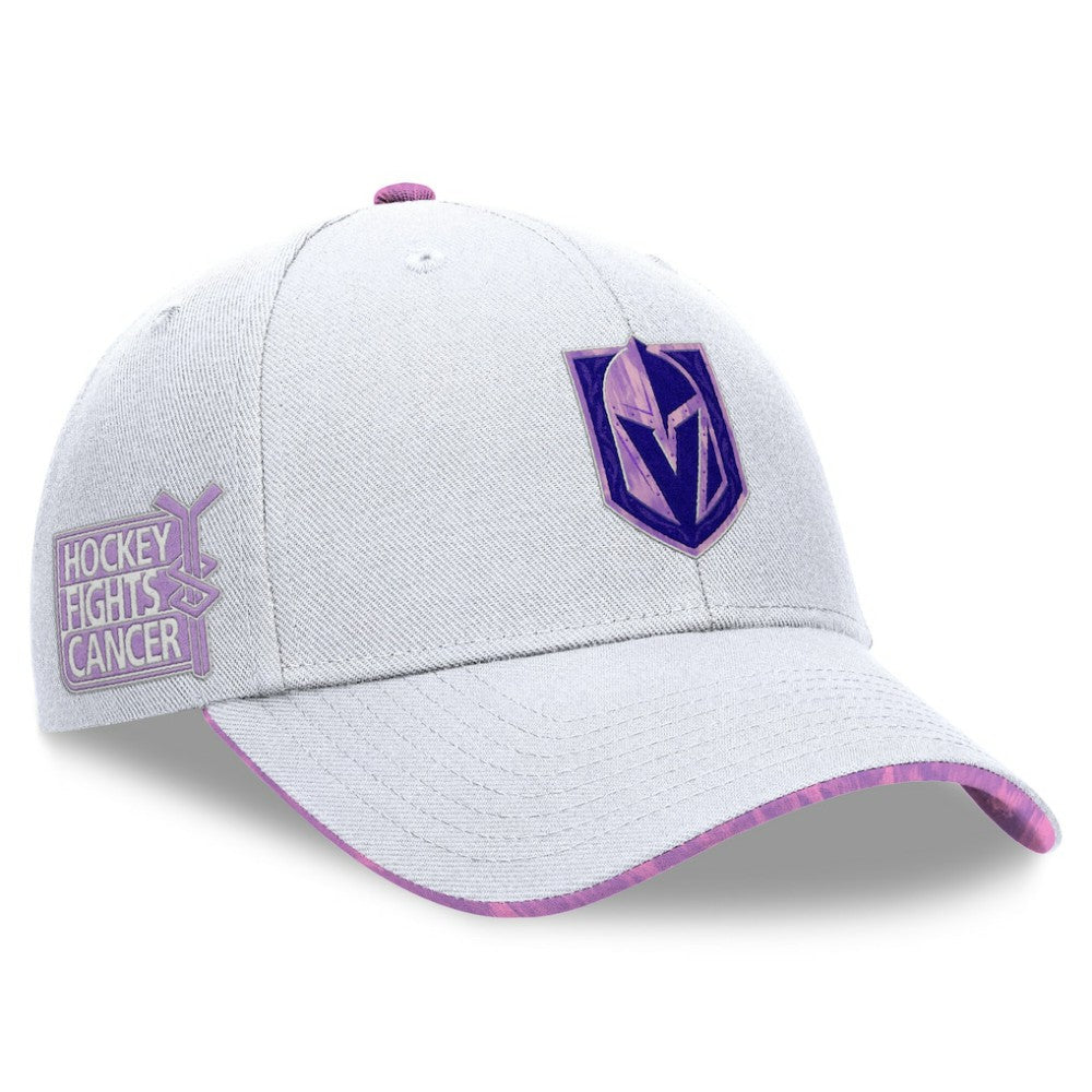 Vegas Golden Knights Fanatics Authentic Pro Hockey Fights Cancer Adjustable Hat White
