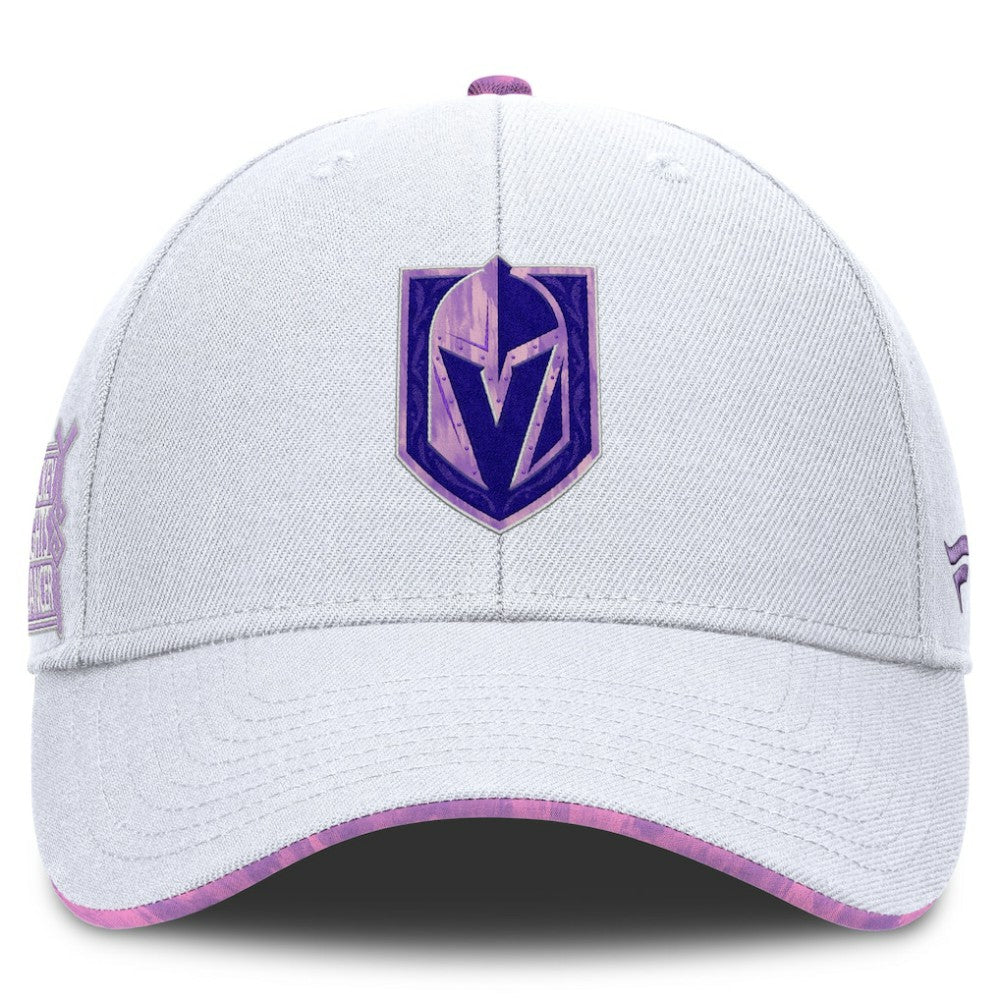 Vegas Golden Knights Fanatics Authentic Pro Hockey Fights Cancer Adjustable Hat White