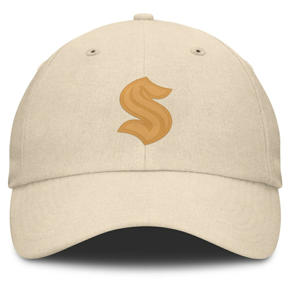 Seattle Kraken Fanatics Front Office Canvas Adjustable Hat Tan