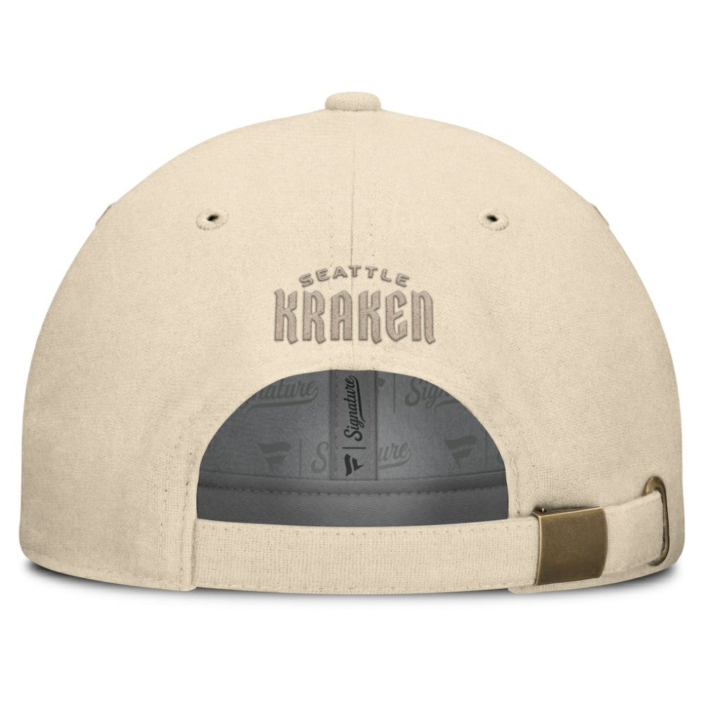Seattle Kraken Fanatics Front Office Canvas Adjustable Hat Tan
