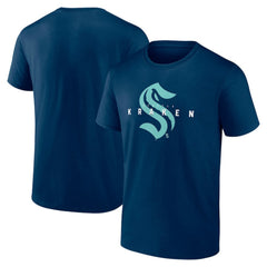 Seattle Kraken Logo Athletic Coordinate T-Shirt Navy