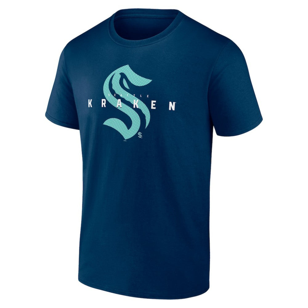 Seattle Kraken Logo Athletic Coordinate T-Shirt Navy
