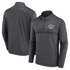 Los Angeles Kings - Logo Athletic Head-to-Head Raglan Quarter-Zip Top Heather Charcoal