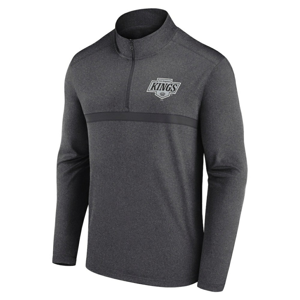 Los Angeles Kings - Logo Athletic Head-to-Head Raglan Quarter-Zip Top Heather Charcoal