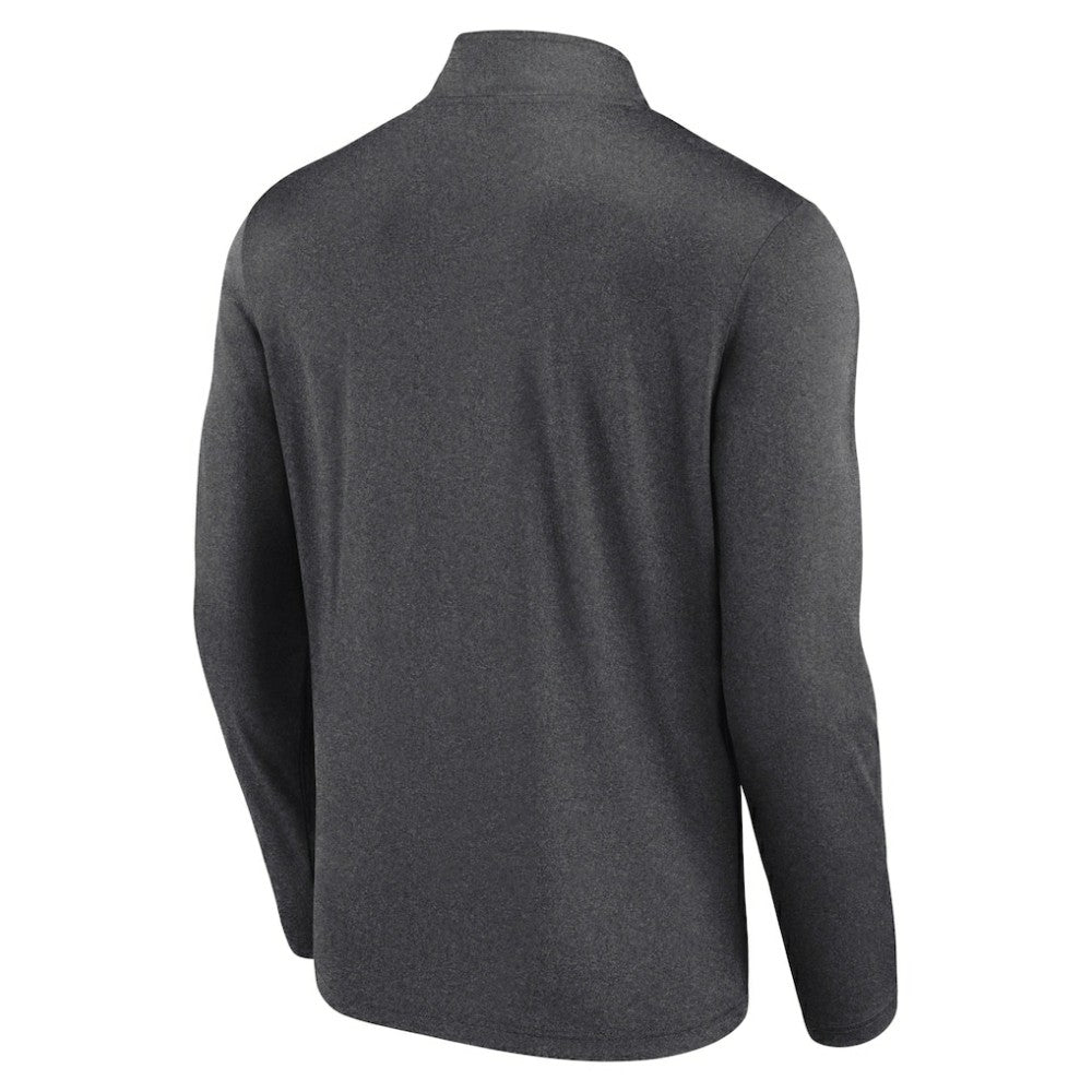 Vegas Golden Knights Logo Athletic Head-to-Head Raglan Quarter-Zip Top Heather Charcoal
