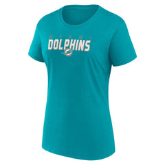 Miami Dolphins Logo Athletic Women's Lean T-Shirt Aqua - NFL
