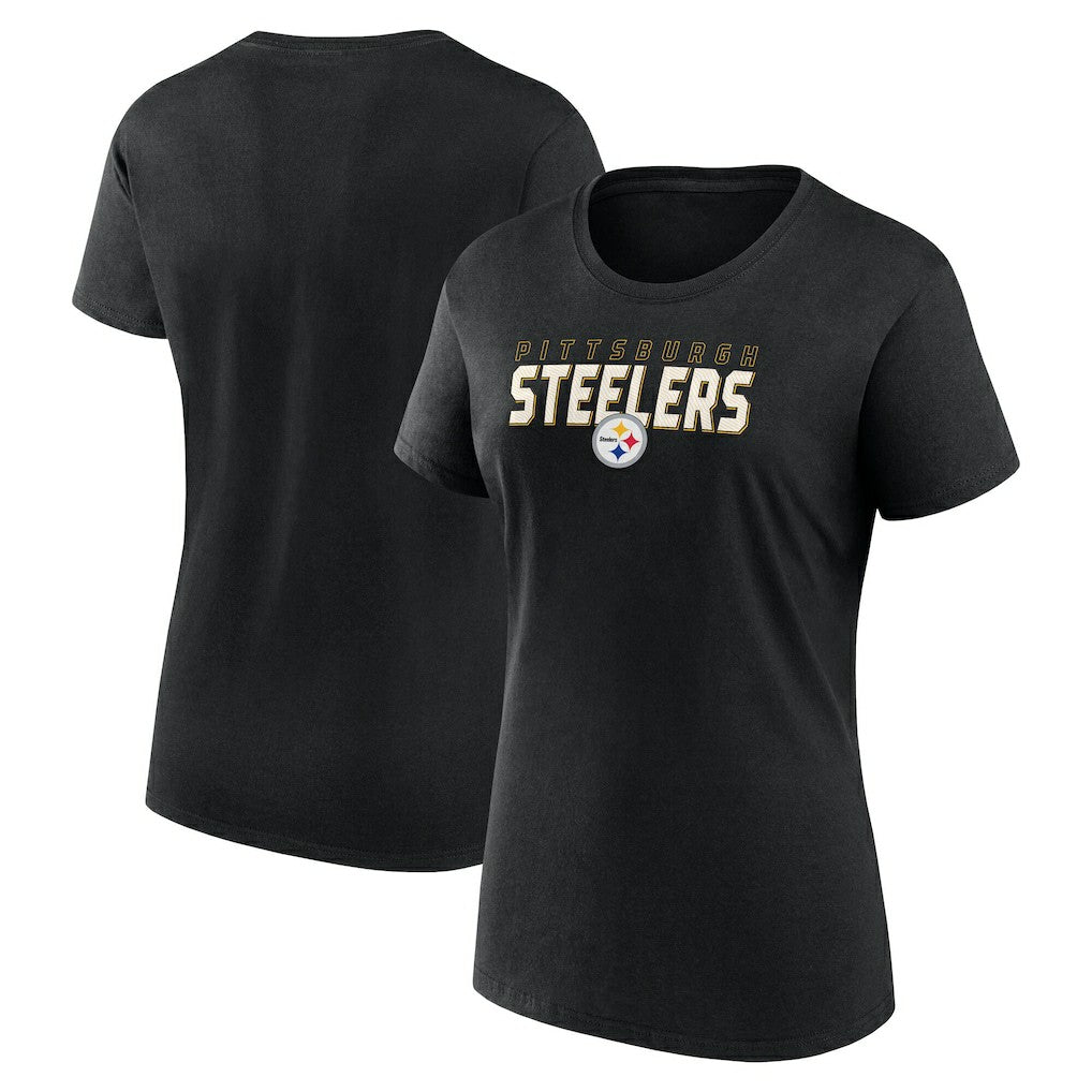 Pittsburgh Steelers Logo Athletic Women's Lean T-Shirt Black - NFL