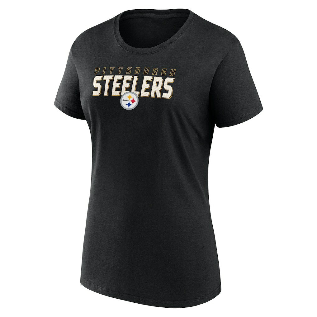 Pittsburgh Steelers Logo Athletic Women's Lean T-Shirt Black - NFL