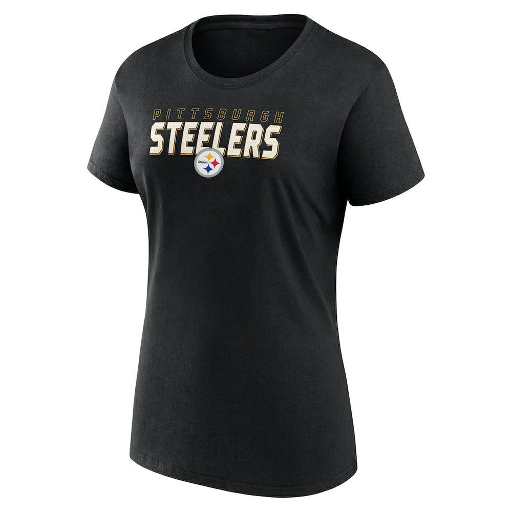 Pittsburgh Steelers Logo Athletic Women's Lean T-Shirt Black - NFL