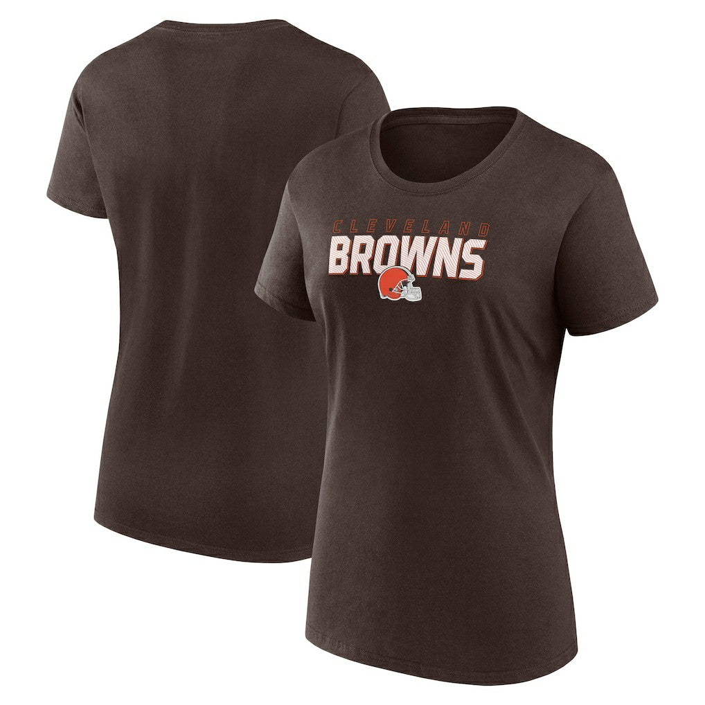 Cleveland Browns Logo Athletic Women's Lean T-Shirt Brown - NFL