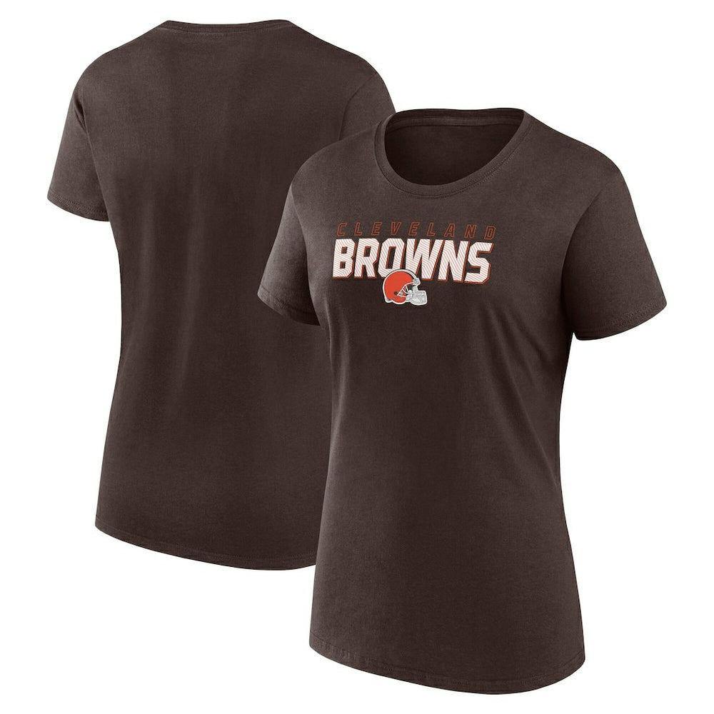 Cleveland Browns Logo Athletic Women's Lean T-Shirt Brown - NFL